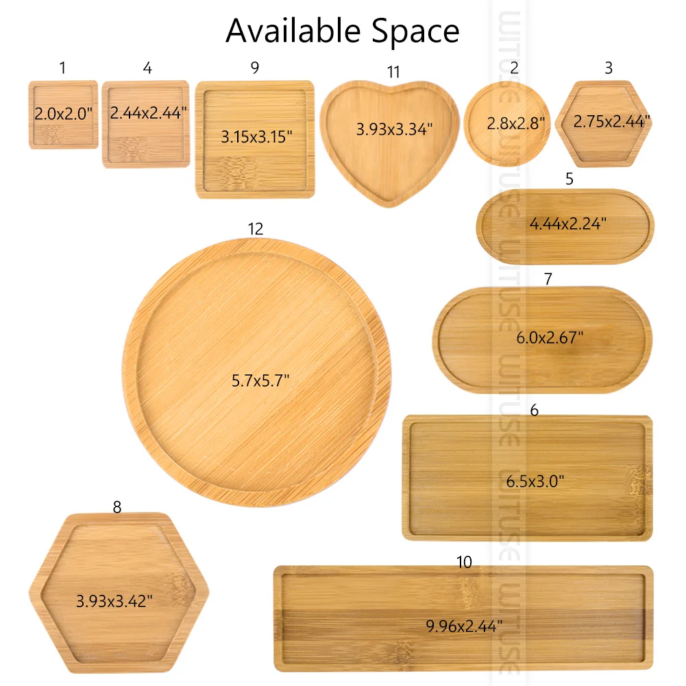 WITUSE бамбуковые круглые квадратные чаши тарелки для суккулентов горшки лотки база стоячий садовый Декор украшение дома ремесла 12 видов