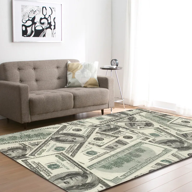 Newspaper dollar Rugs And Carpets For Home Living Room Kids Large Bedroom Parlor Hallway kitchen Door Floor Bath Mats | Дом и сад
