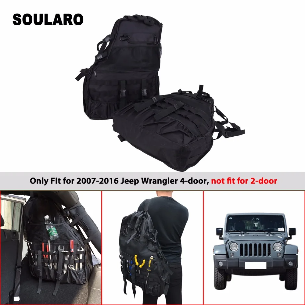 

SOULARO 2PCS Multi Pockets Storage Organizers Cargo Bag Saddlebag Luggage Tool Bag Gadget Holder For Jeep Wrangler JK 4 door