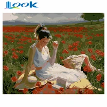 

Painting By Numbers Figure Flowers on Canvas Abstract Oil Painting Modular Pictures Acrylic Color Modern Wall Art for Home Decor