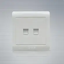 2 шт./лот 110~ 250 В, RJ45x2way элегантная белая Сетевая розетка настенная бортовой компьютер порт розетка настенная пластина