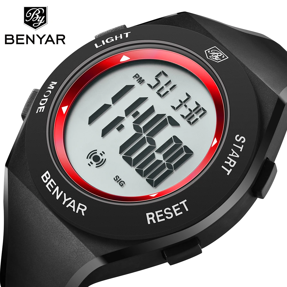 

2018 Benyar Sport Watch Men Brand Luxury Electronic LED Digital Wrist Watches For Men Male Clock Relogio Masculino lights watch