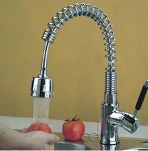 Латунь хром весна снести опрыскиватель кухонная раковина кран поворотный смеситель