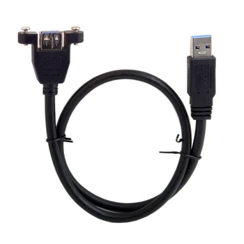 

10pcs/lot USB 3.0 A Type Male to Female Extension Cable with Panel Mount screws 80cm
