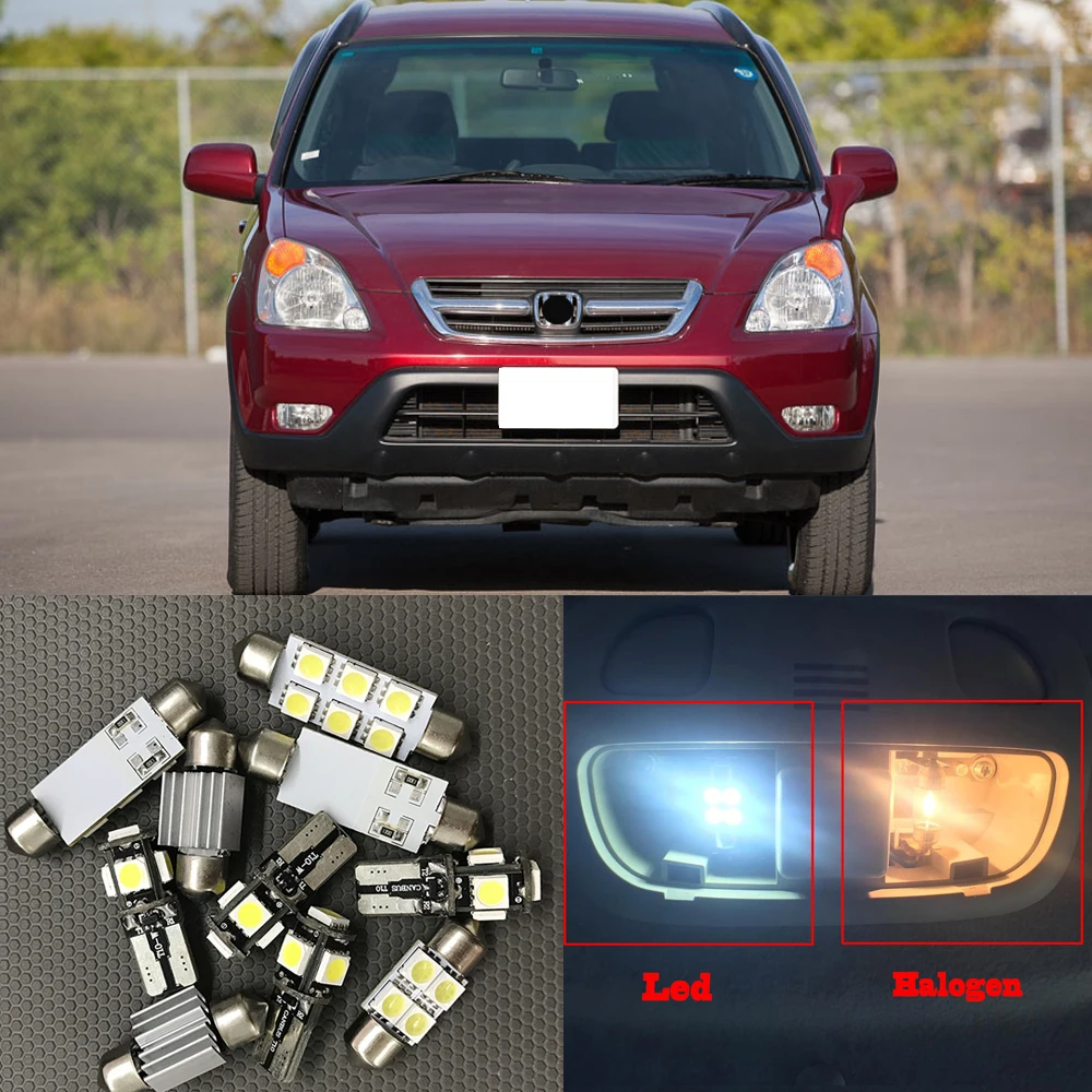 Us 8 81 11 Off 8pcs White Auto Interior Led Light Bulbs Kit For 1997 1998 1999 2000 2001 Honda Cr V Map Dome Trunk License Plate Light Lamp In