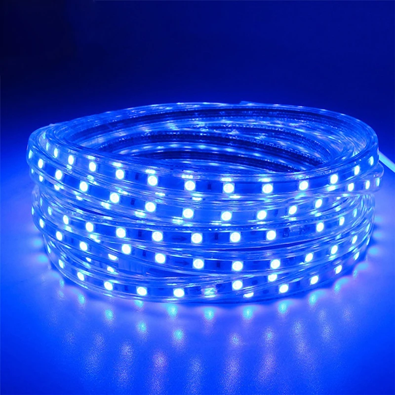 Оптовая продажа Светодиодная лента 220В RGB Гибкая с 5050 smd 60leds/m US EU штепсельная Вилка