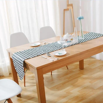 

FLC European Style Print Cotton Linen Table Runner Home Decor 30