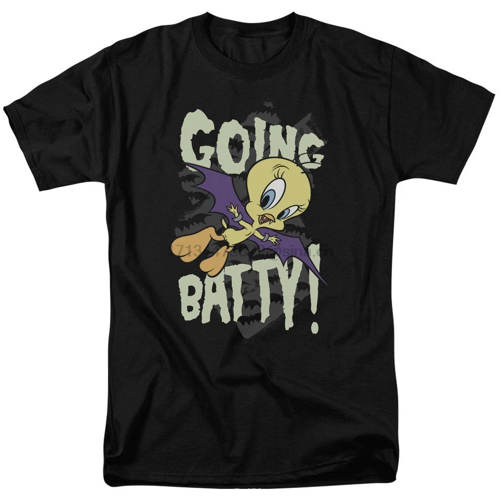 Лицензированная футболка Looney Tunes Going Batty для взрослых мультяшная Мужская унисекс