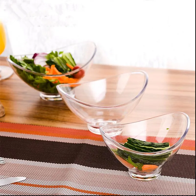 

Creative Acrylic PC Fruit Salad Bowl Dessert Bowl Transparent Japanese Crystal Plastic Bowl 2PCS