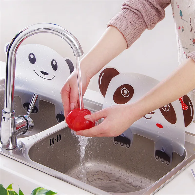 

1PC Cute Panda Sucker Cup Water Splash Water Impermeable Baffle Screen Basin Wash Basin Stand Kitchen Accessories Gadgets Tool