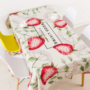 

Modern European style coffee table cloth linen tablecloths cover towel thick rectangular antependium decoration fruit strawberry