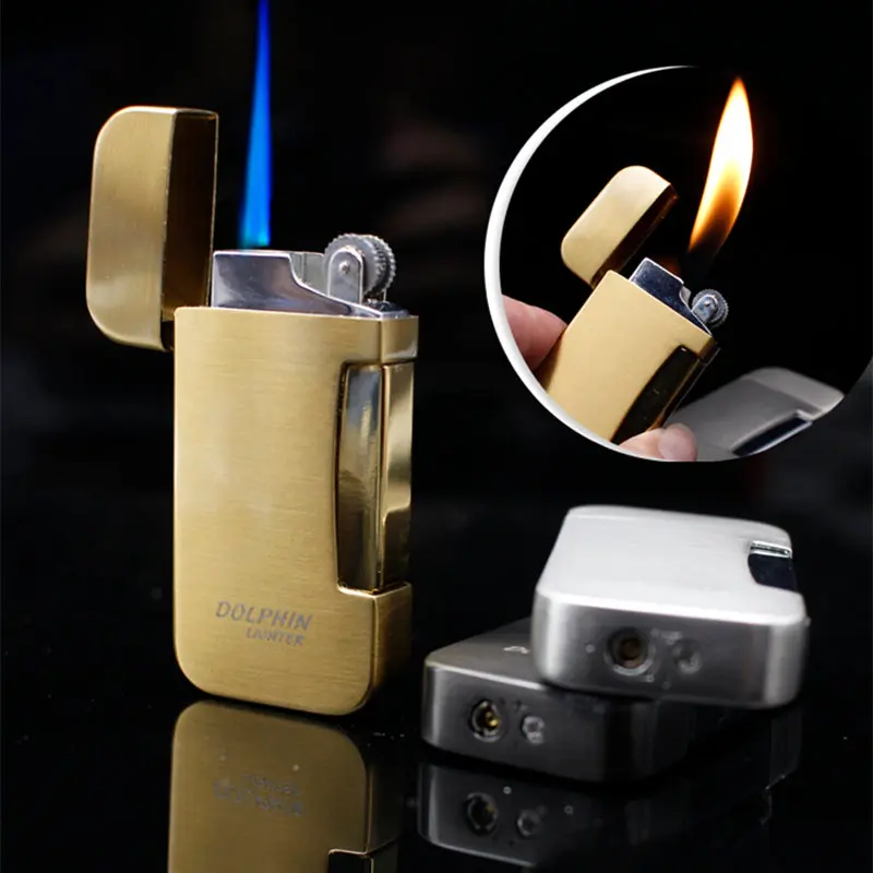 

Double Use Windproof Flame Torch & Jet Lighter Refillable Butane Gas Lighter Metal Cigar Lighter Cigarette Gadgets For Men