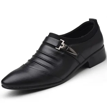 

Men PU Leather Shoes Formal Comfortable Flat Pointed Toe Casual Shoes New