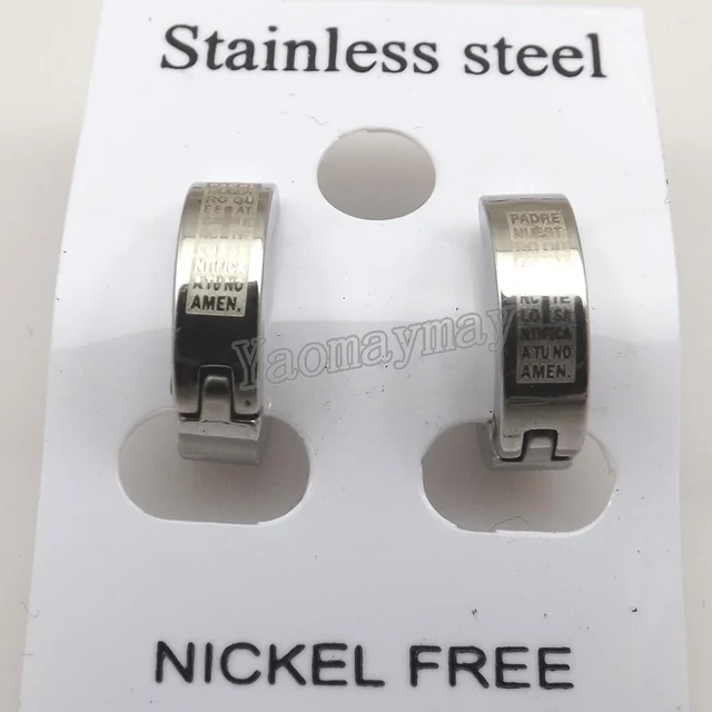 Mix Stainless Steel Men's Ear Clips, Cool Men's Jewelry Free Shipping 2