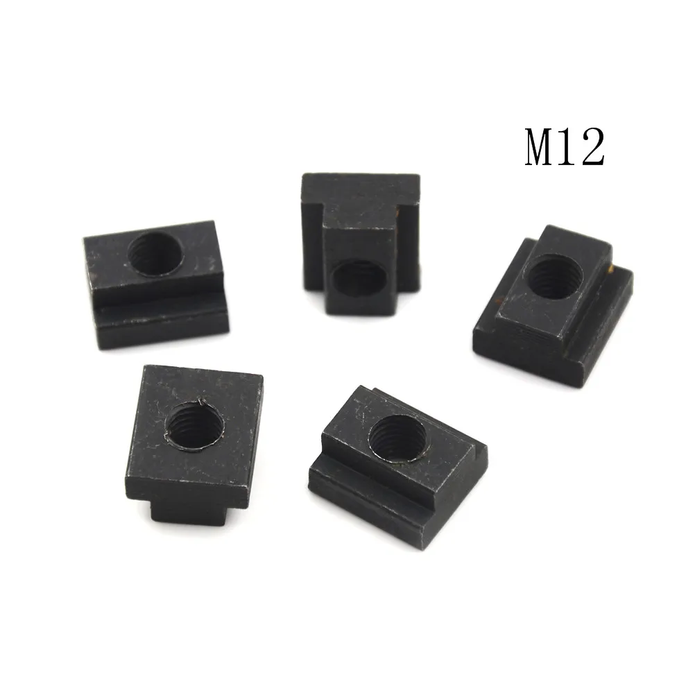 5-Pack T-Slot Nuts With M14 Threads - Black Oxide Steel For Machine Tool & Aluminum Extrusion Tables