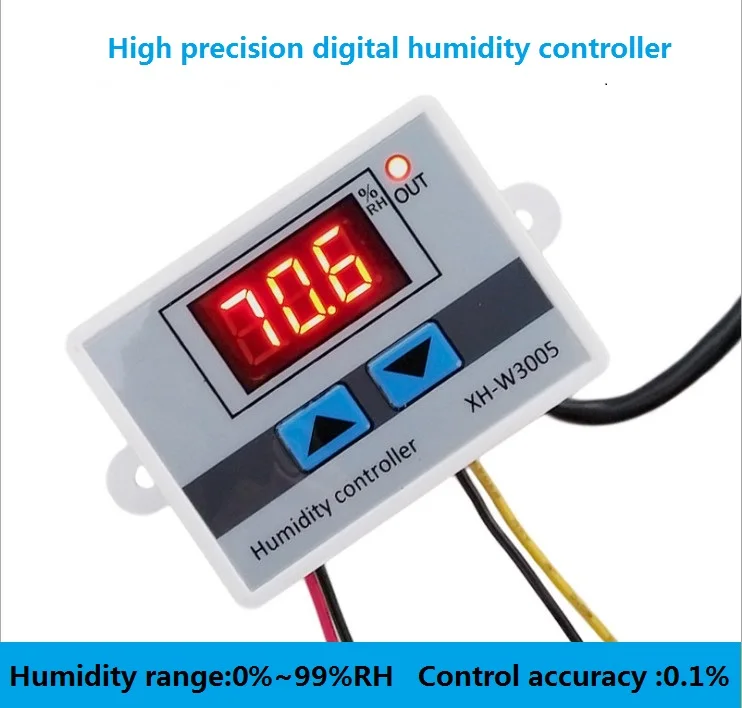 

W3005 220V 12V 24V Digital Humidity Controller instrument Humidity control Switch hygrostat Hygrometer SHT20 Humidity sensor