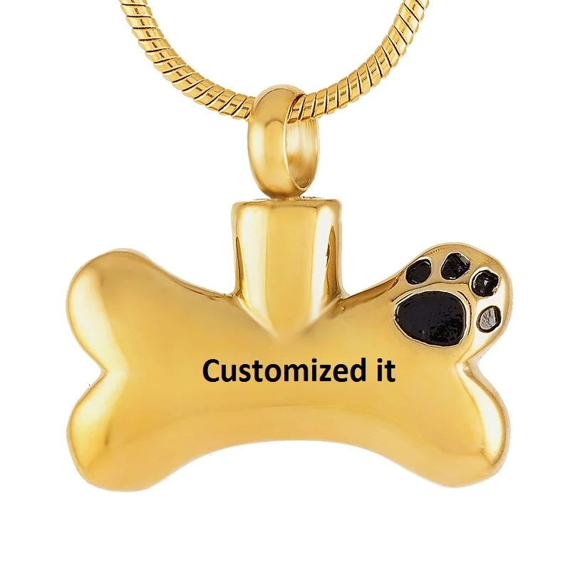 IJD8085 собака кость персональный заказ кремационная Ювелирная урна ожерелье для праха Keepsake собака кошка домашнее животное памятный кулон