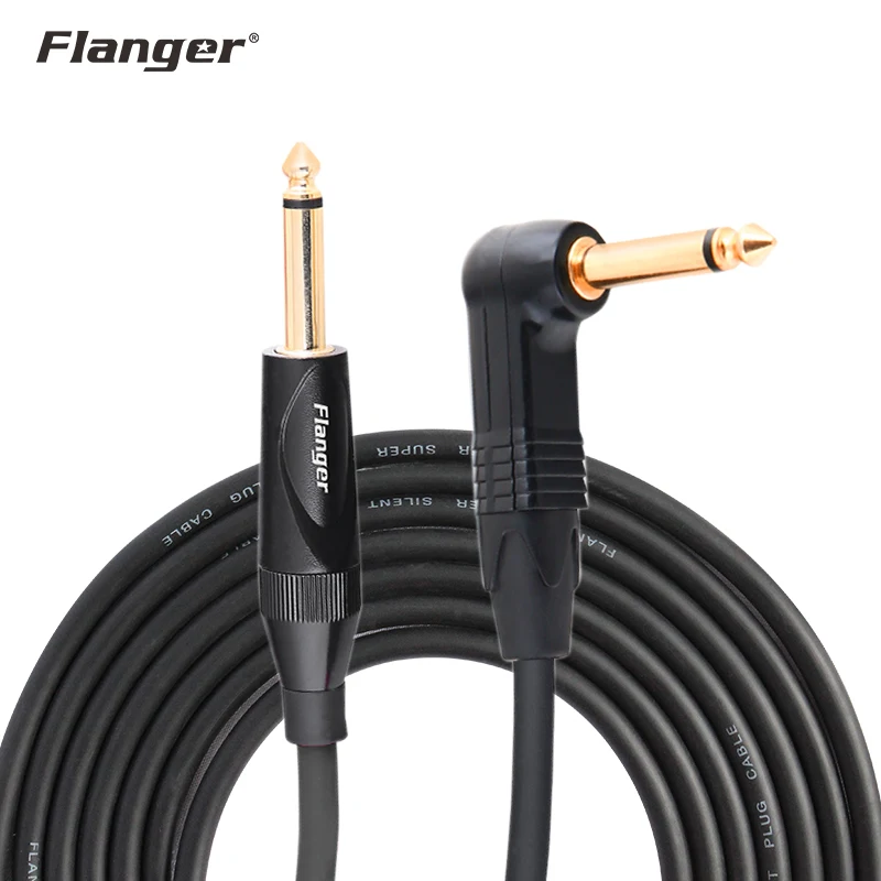 Flanger Guitar Electric Guitar Bass Amplifier Amp Cable Black Right Angle Wire Cable Audio