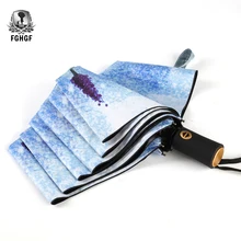 FGHGF УФ Защита солнцезащитный крем творчески Дождь ультра-светло-фиолетовый цветы автоматический зонт складной зонт