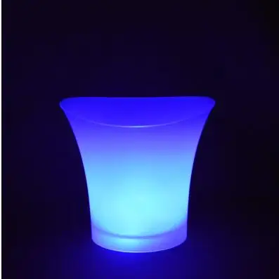 5л Красочный Светодиодный светильник ведро для льда шампанское вино напиток охладитель льда для пива качество PP ледяной баррель Бар ночной клуб пивное ведро контейнер - Цвет: Синий