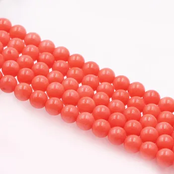 

6mm Natural Orange Coral Stone Bead Round Loose Beads for Jewelry Making DIY Necklace Bracelet Findings Accessories 15inch A612