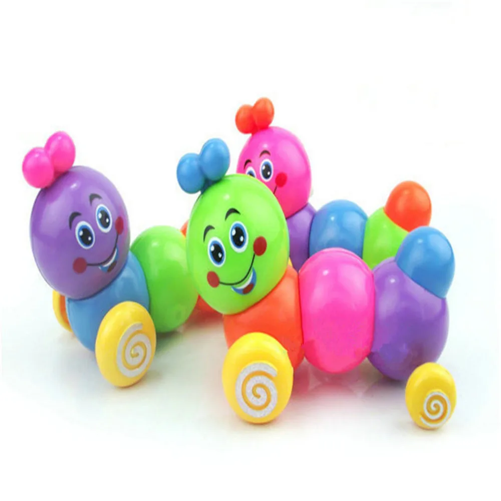 Милый мультфильм гусеница заводные игрушки Запуск Заводной классическая игрушка новорожденный Весенняя игрушка случайный цвет