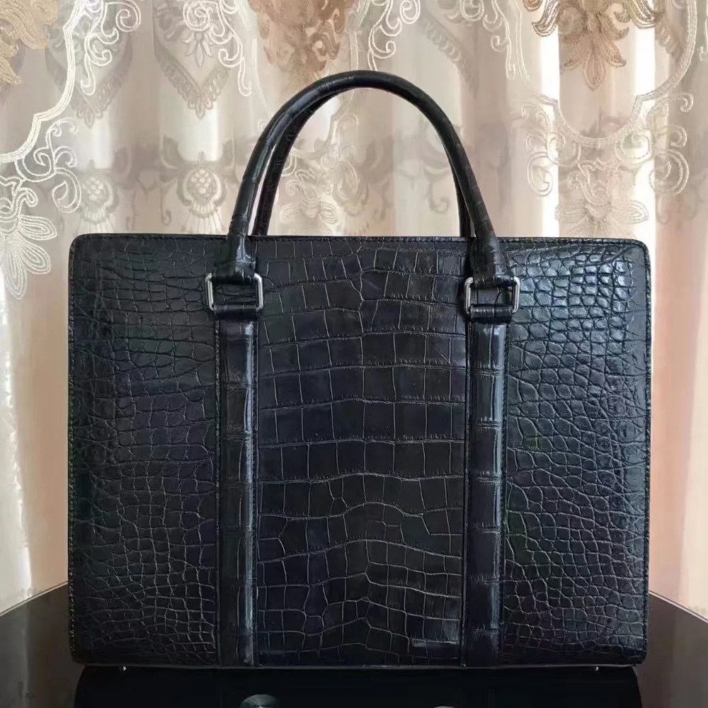 2017 men business bag black crocodile belly skin men briefcase bag,100% genuine crocodile leather skin men business laptop bag 2017 men business bag black crocodile belly skin men briefcase bag,100% genuine crocodile leather skin men business laptop bag