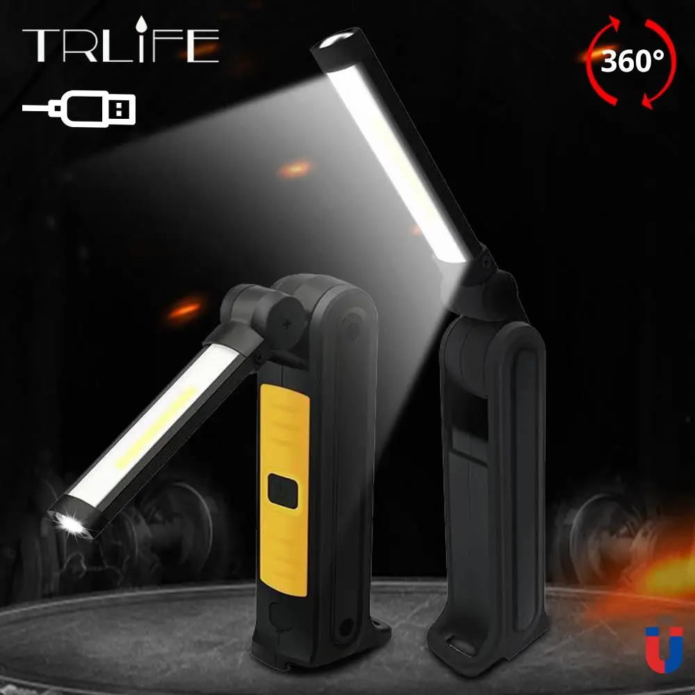 

LED Work Light 8000 lumens COB USB Rechargeable Magnetic Torch Flexible Inspection Lamp Cordless Work Light Emergency Lamp