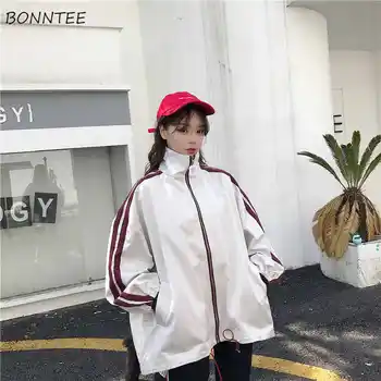 

Jackets Women Simple Striped Elegant Korean Style High Quality Female All-match Harajuku Clothing Loose Womens Retro Streetwear