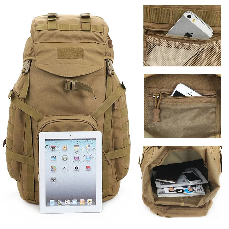 Outdoor 60L Tactical Backpacks Molle Military Bag Men Mountainteering Large Military Backpack Rucksak Tactical Army Sport Bag Outdoor 60L Tactical Backpacks Molle Military Bag Men Mountainteering Large Military Backpack Rucksak Tactical Army Sport Bag