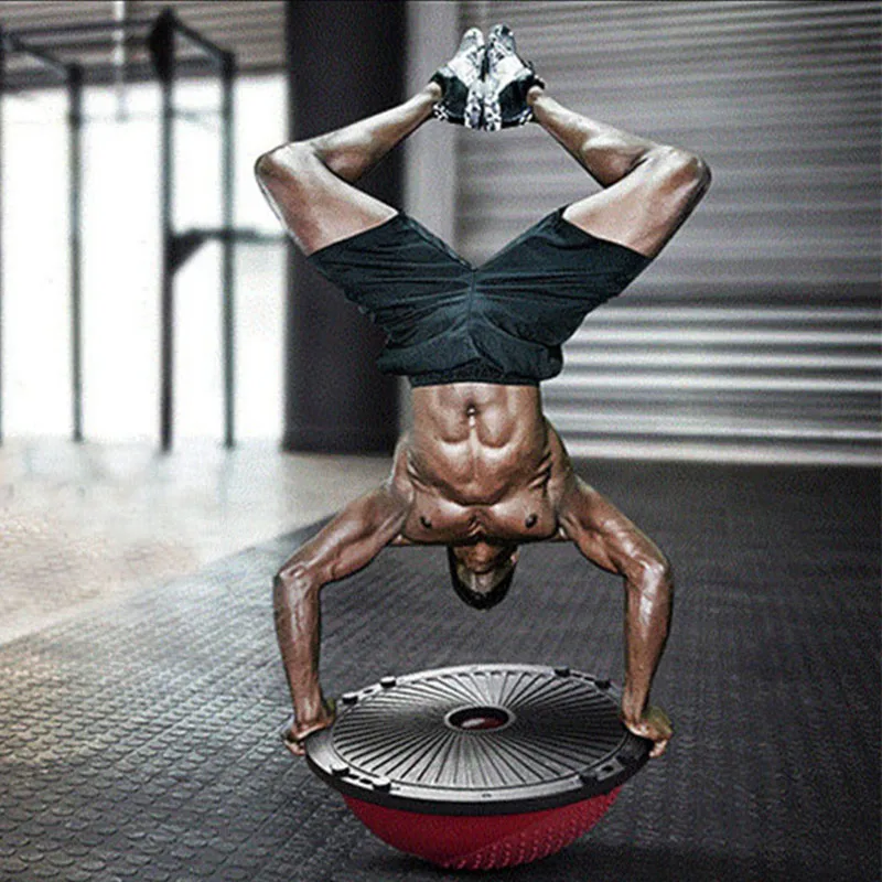 FAVSPORTS 46 см гимнастическая тренировка Половина Йога Фитнес Бал баланс тела стабильность дисковые упражнения пилатес фитбол с струнами и насосом