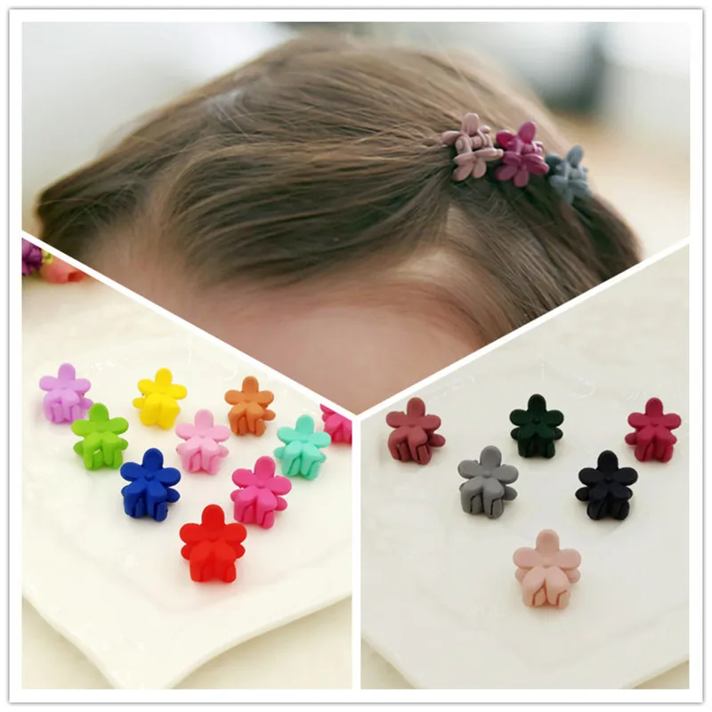 

10pcs Fashion Hair Accessories Hairpins Small Flowers Gripper Korean Children 4 Claws Plastic Hair Clip Clamp