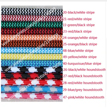 

100m/lot VDE certified 2 core Round Textile Electrical Wire Color Braided Wire Fabric Cable Vintage Lamp Power Cord