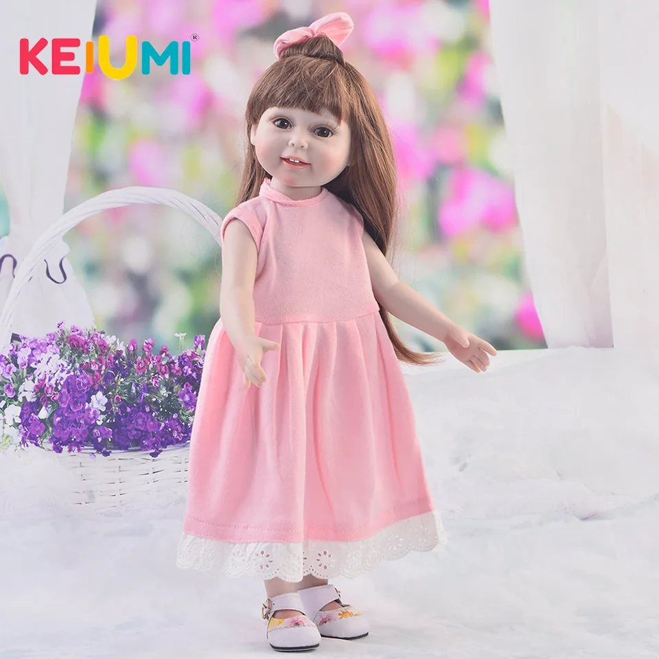 

Realike Princess Newbron Reborn Babies Dolls Fashion KEIUMI 18 inch American Girl Full Silicone Vinyl Body Reborn Boneca DIY Toy
