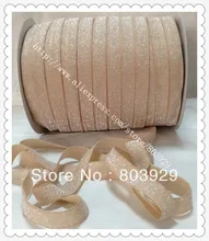 3/8 “Fosco Tan Glitter Fita De Veludo Elástico