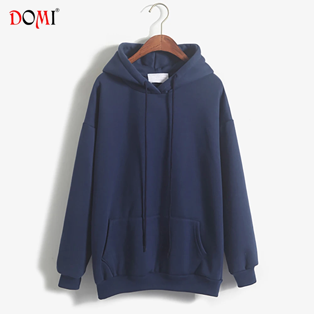 Navy Blue Women Hoodie Sweatshirt DOMI 2018 New Autumn Female Hoodies