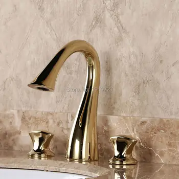 

Bathroom Basin Dual Handle Torneira Gold Grifo Gold Double Handle Faucet 3 Hole Mixer Tap