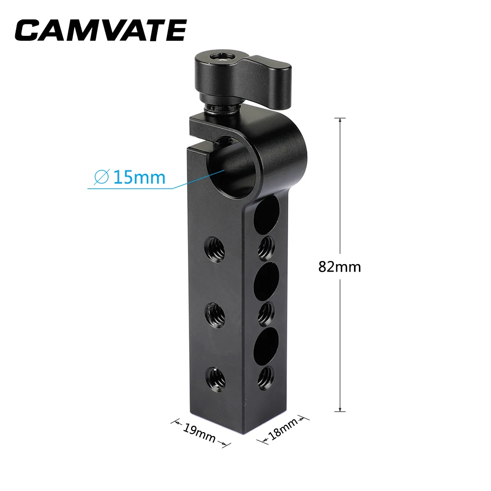 CAMVATE Стандартный 15 мм одиночный штанговый зажим для DSLR Камера