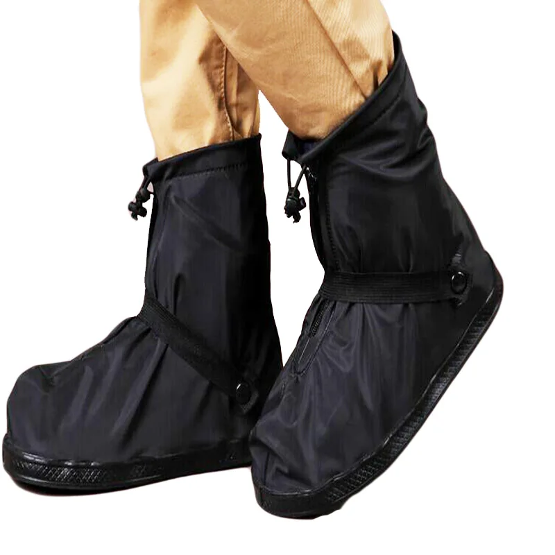 Уличные водонепроницаемые резиновые сапоги; модные Универсальные черные резиновые сапоги; обувь на плоской подошве; аксессуары для обуви; Zapatos для мужчин и женщин - Цвет: XL BK