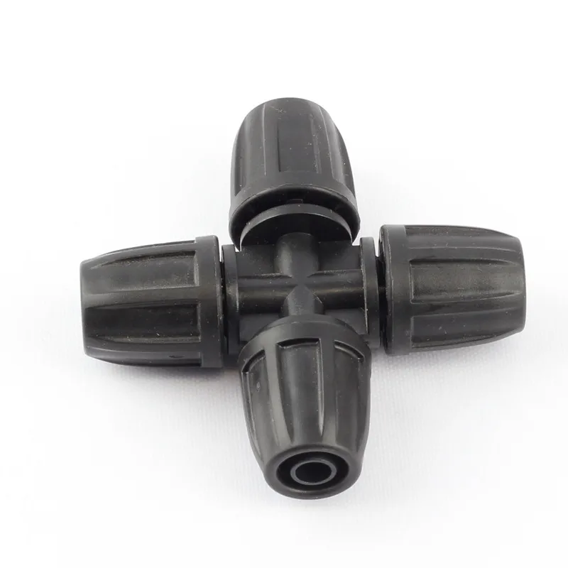 

3pcs Threaded Straight Cross 8/11mm Hose Locked Straight Cross for Irrigation Plastic Connector 8/11