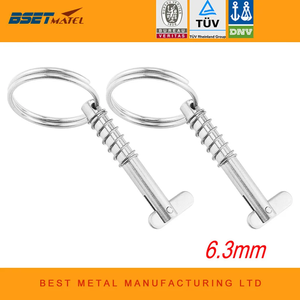 

2PCS 6.3mm Marine Grade 316 Stainless Steel Quick Release Pin for Boat Bimini Top Deck Hinge Marine hardware Boat
