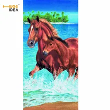 HUGSIDEA 3D животных Ванна Полотенца s Crazy лошади печати для бассейна или пляжа Полотенца для Для женщин Для мужчин Йога Хлопок Одеяло Мягкой Microfibra toalla