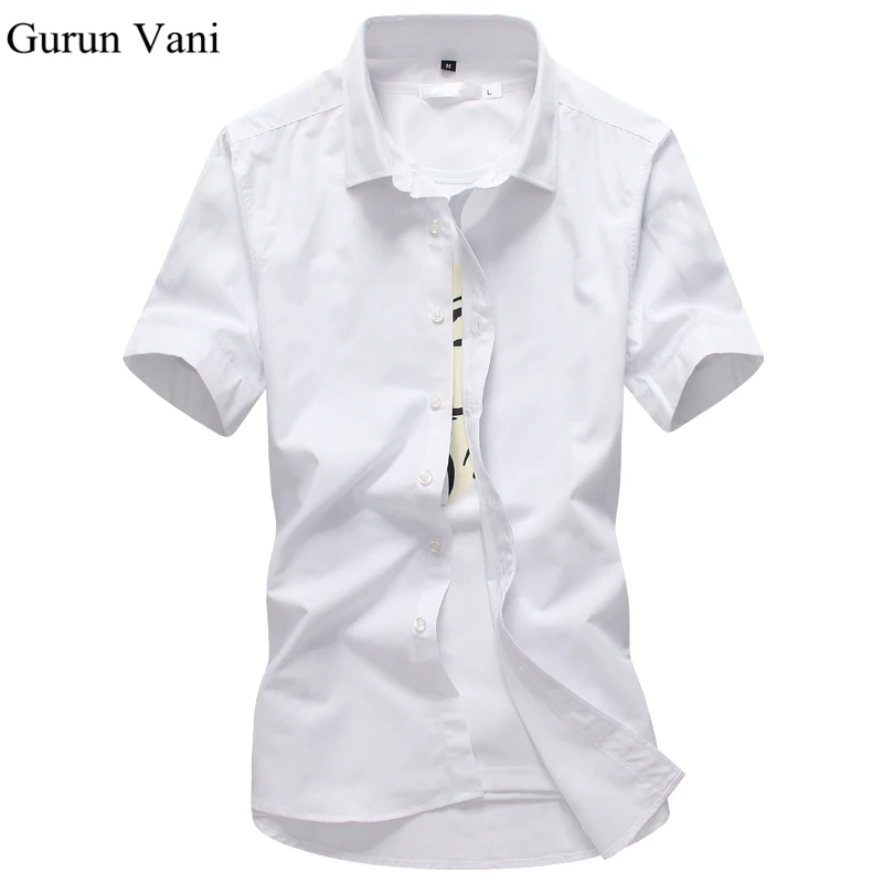 Meilleur Hommes À Manches Courtes Chemise Sociale Occasionnel Mâle Robe Chemises Formelle D affaires Solide Mince section De Base Chemises Camisa Masculina