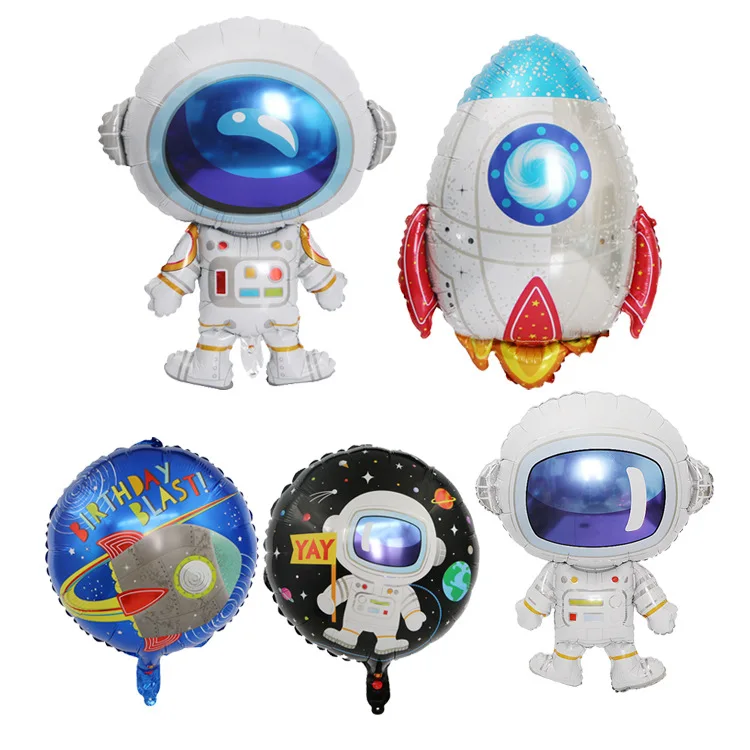 

1pcs Cartoon astronaut spaceship balloon Aluminum foil balloons Rocket Theme party Birthday party decoration kids balloon