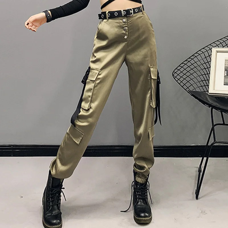 

Jazz Costumes Black Pocket High Waist Pants Girls Street Dance Clothing Hip Hop Dancing Outfits Women Nightclub Dj Wear DN3741
