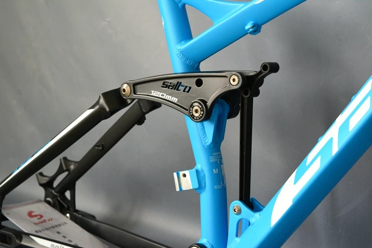Discount SALTO Full Suspension Frame Mountain Bicycle Shock Absorber Frame 26ER Aluminum Alloy Soft Tail Downhill Bicicleta Cadre Parts 13