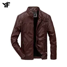 YF кожаные куртки мужские пальто Высококачественная верхняя одежда из искусственной кожи мужская деловая зимняя куртка из искусственного меха Мужская Флисовая Куртка