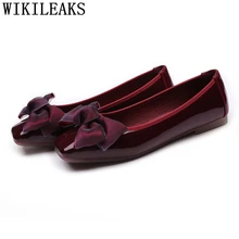 Ботинки "Харадзюку" туфли на плоской подошве с квадратным носком; женская обувь из сетчатого материала с декоративным узлом-бабочкой; лоферы из искусственной кожи; роскошная женская дизайнерская обувь для женщин; scarpe