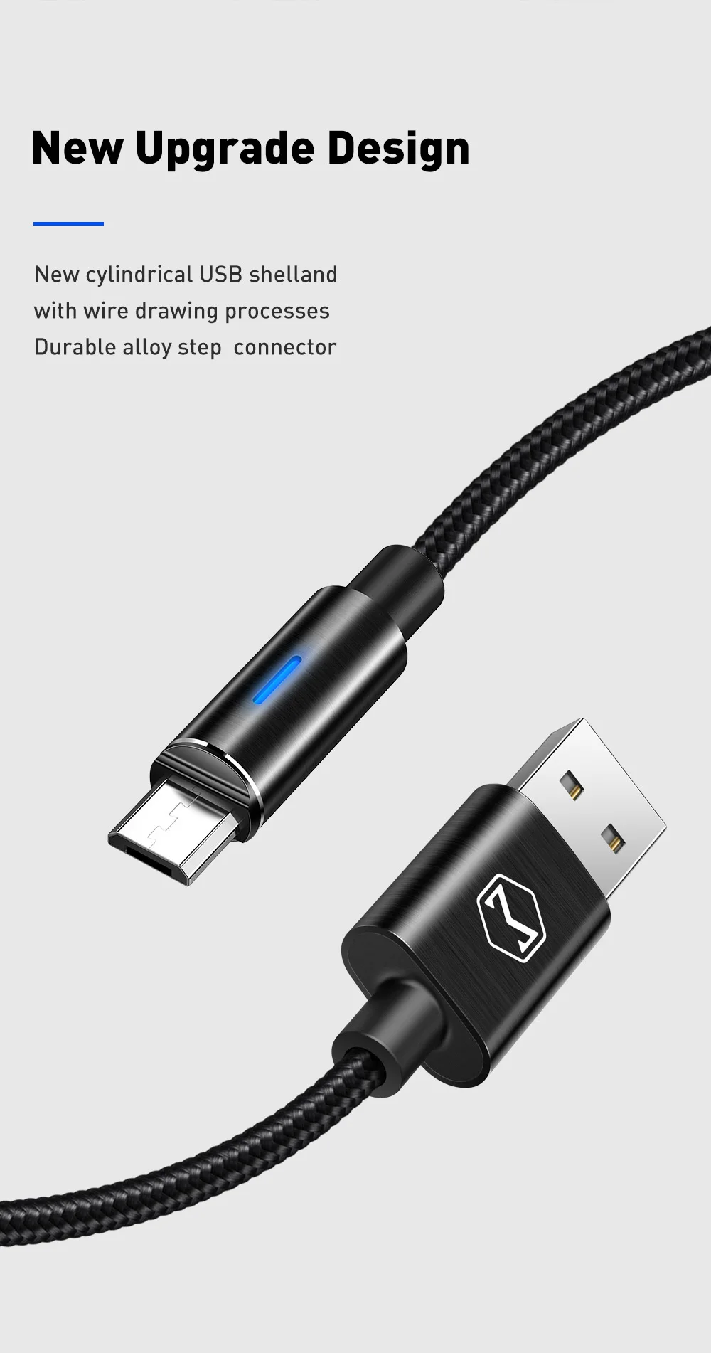 Mcdodo Micro USB 2A кабель для samsung Xiaomi huawei QC3.0 Быстрая зарядка автоматическое отключение USB кабель для передачи данных светодиодный кабель для устройств Android