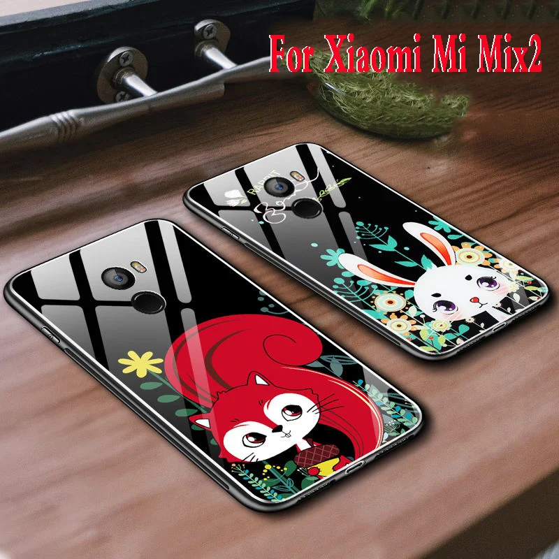 Чехол для Xiaomi mi mix2 роскошный чехол из закаленного стекла мягкий силиконовый